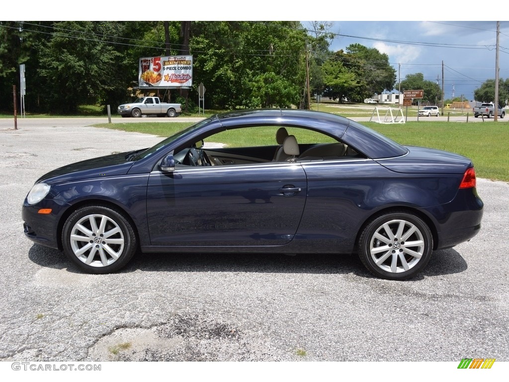 2008 Eos 2.0T - Eismeer Blue Metallic / Cornsilk Beige photo #7
