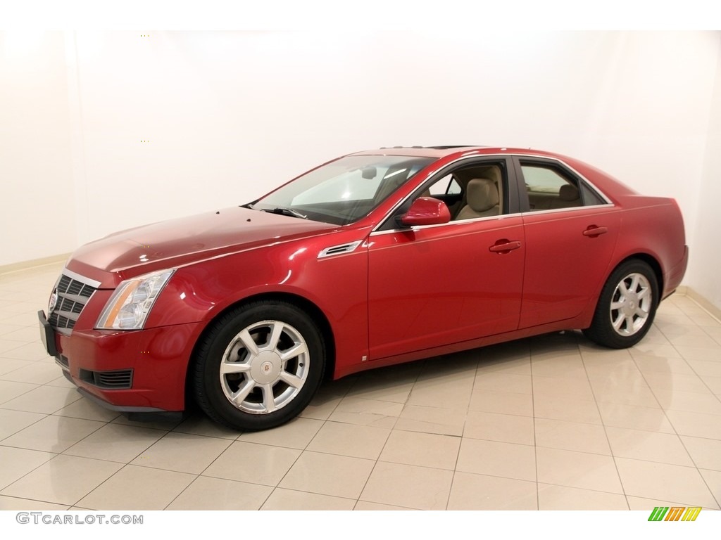 2008 CTS 4 AWD Sedan - Crystal Red / Cashmere/Cocoa photo #3