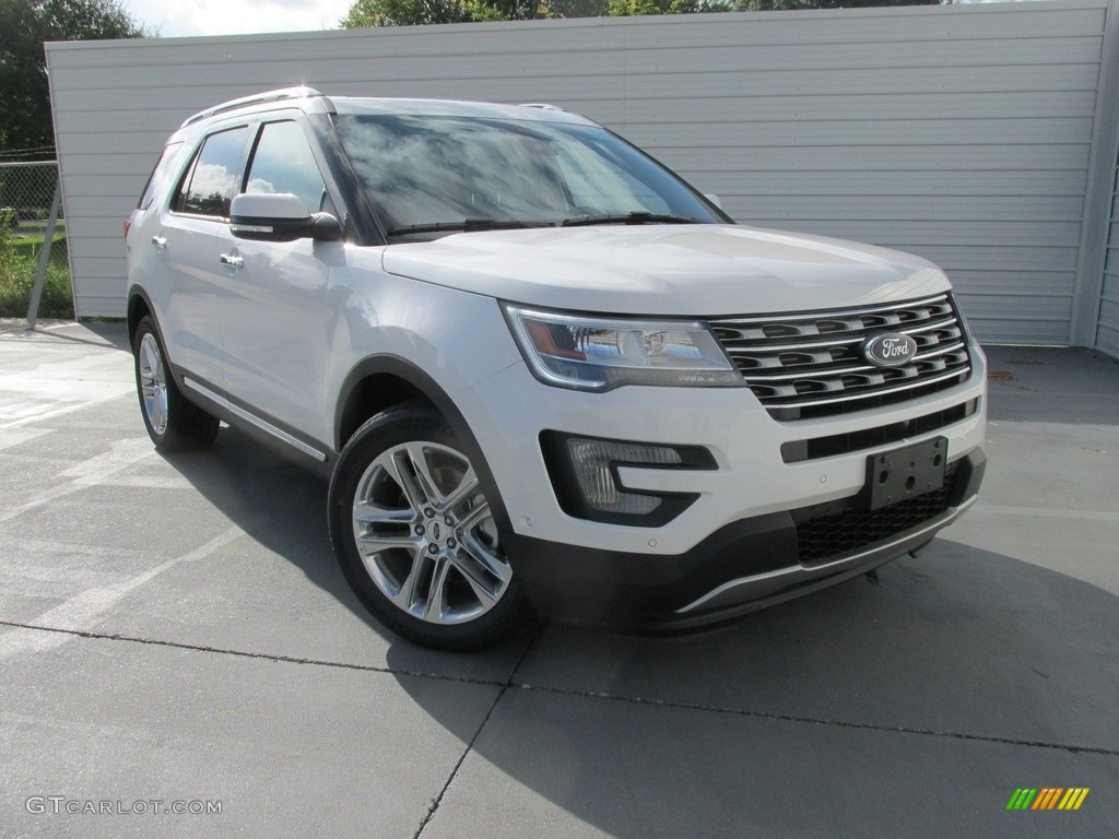 2017 Explorer Limited - White Platinum / Ebony Black photo #2