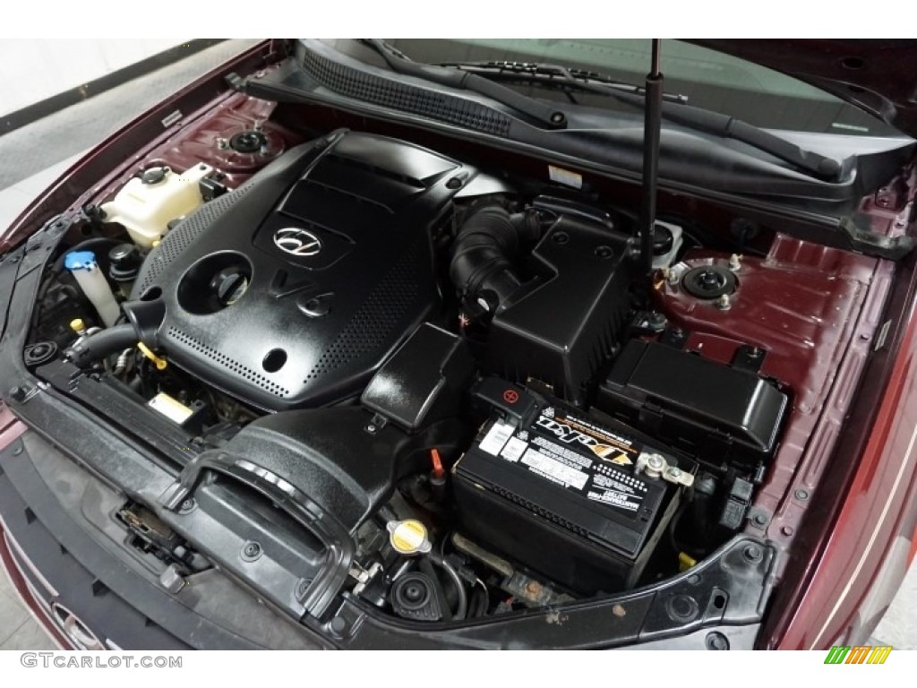 2009 Sonata Limited V6 - Dark Cherry Red / Camel photo #54