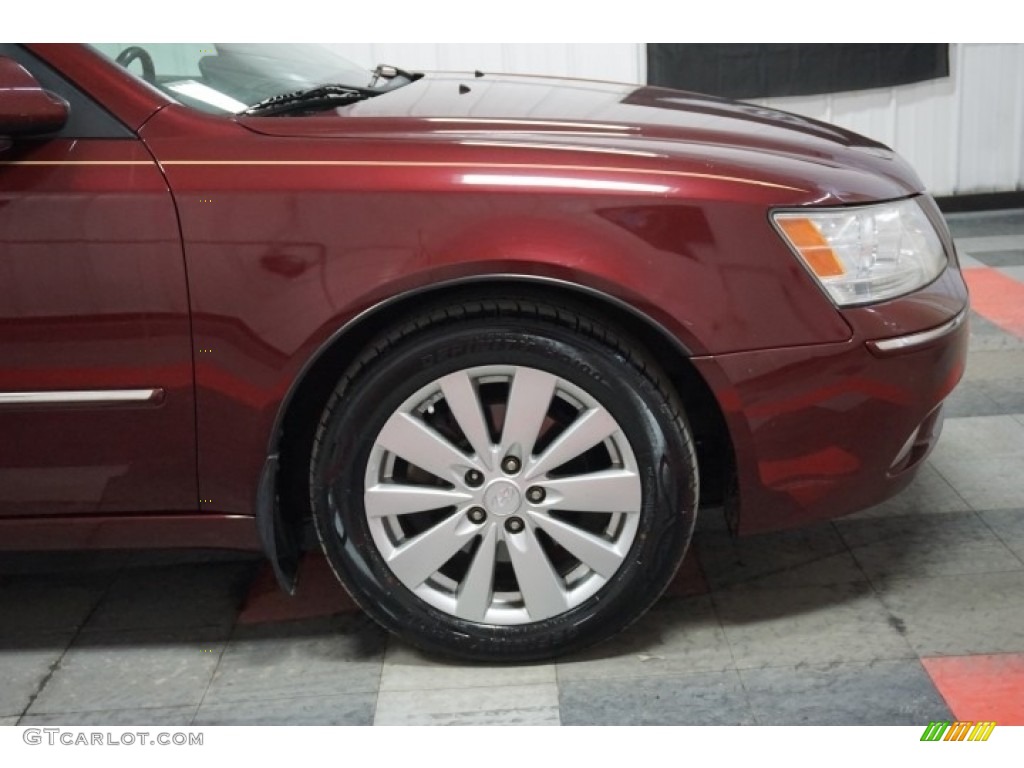 2009 Sonata Limited V6 - Dark Cherry Red / Camel photo #59