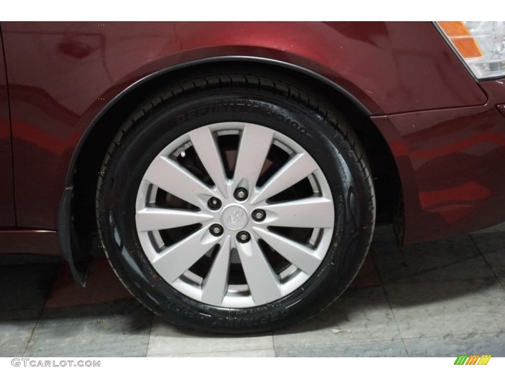 2009 Sonata Limited V6 - Dark Cherry Red / Camel photo #60