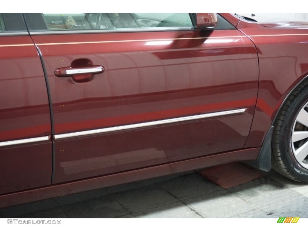 2009 Sonata Limited V6 - Dark Cherry Red / Camel photo #64