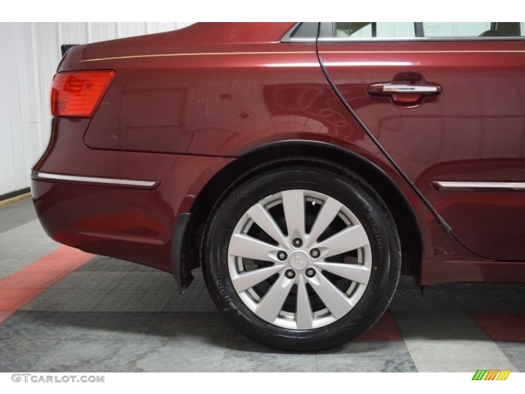 2009 Sonata Limited V6 - Dark Cherry Red / Camel photo #66