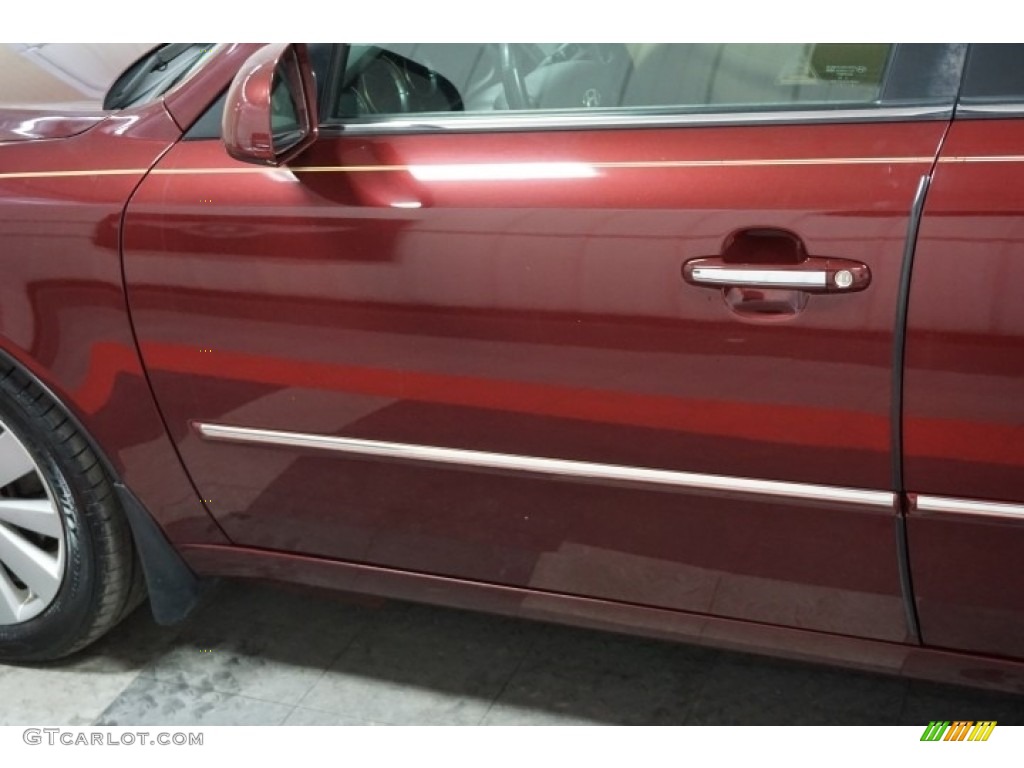 2009 Sonata Limited V6 - Dark Cherry Red / Camel photo #78