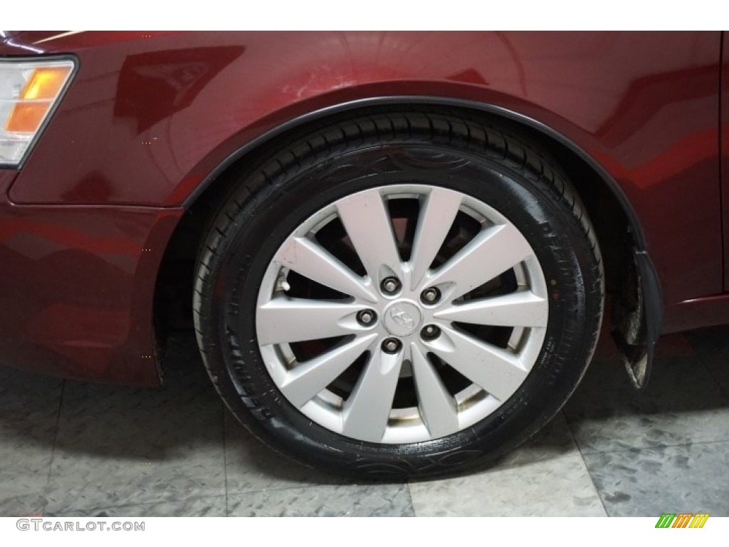 2009 Sonata Limited V6 - Dark Cherry Red / Camel photo #82