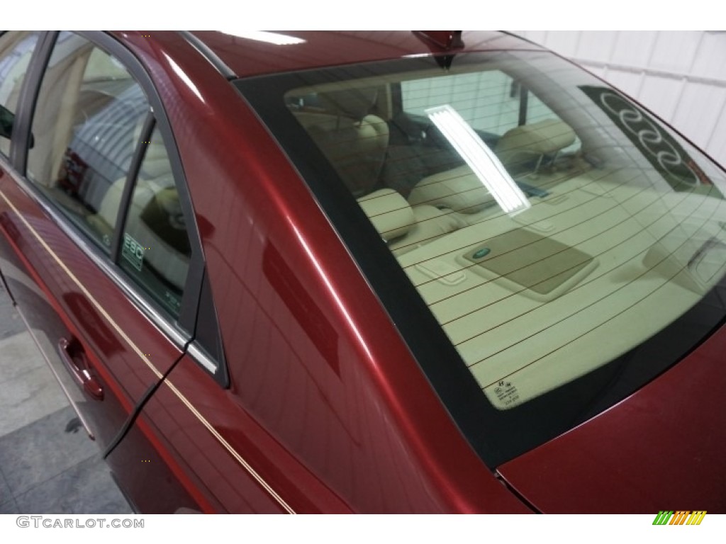 2009 Sonata Limited V6 - Dark Cherry Red / Camel photo #87