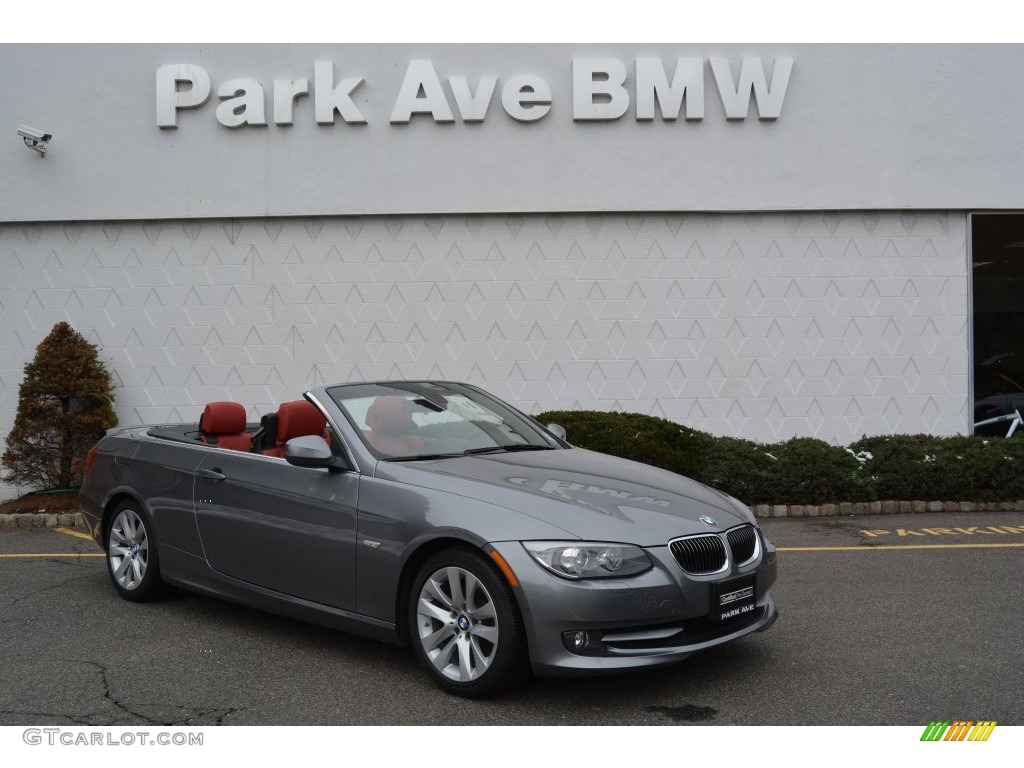 2013 3 Series 328i Convertible - Space Gray Metallic / Coral Red/Black photo #2