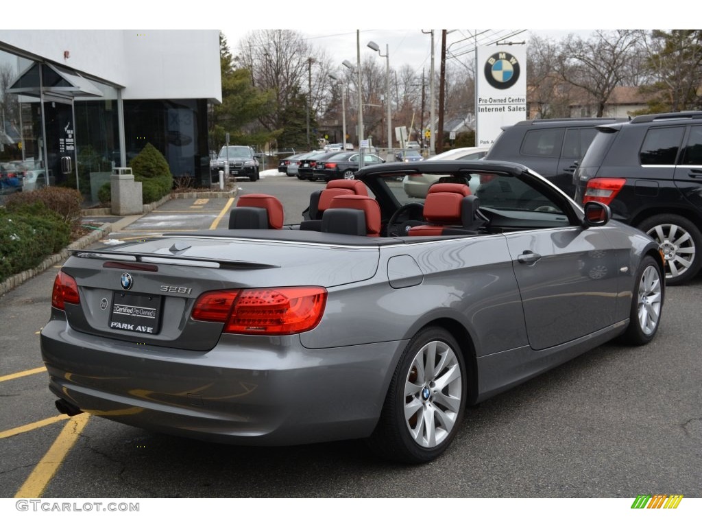 2013 3 Series 328i Convertible - Space Gray Metallic / Coral Red/Black photo #4