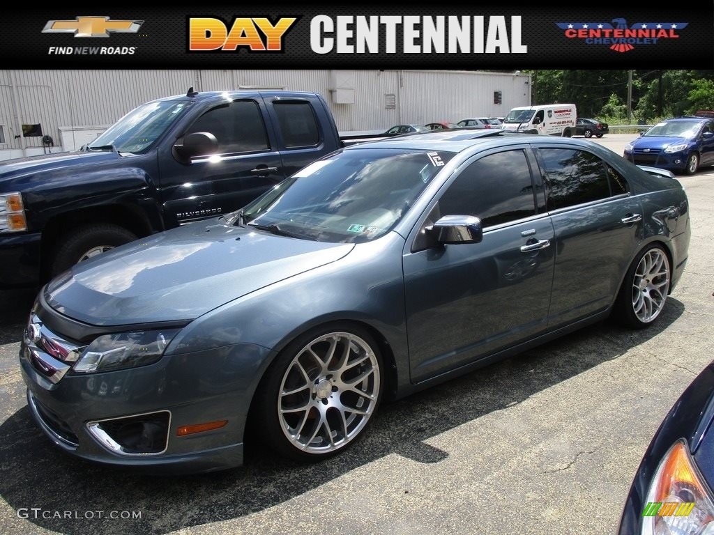 2011 Fusion SEL V6 - Steel Blue Metallic / Camel photo #1