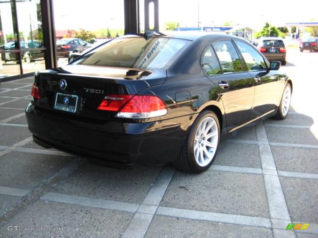 2006 7 Series 750i Sedan - Black Sapphire Metallic / Black Nasca Leather photo #8