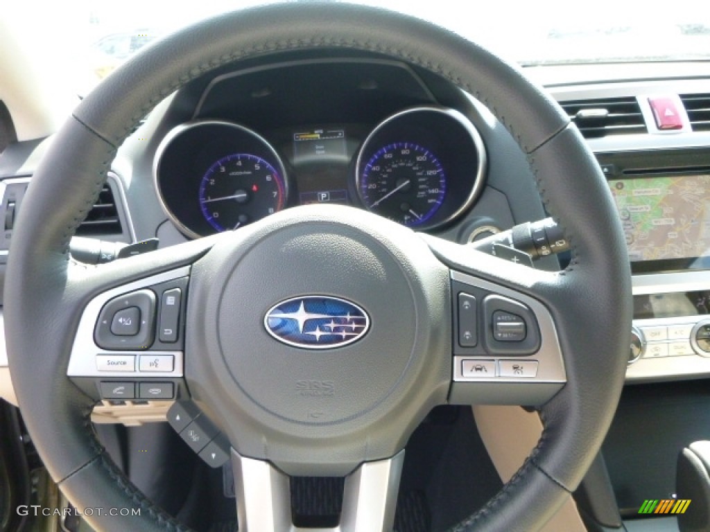 2016 Subaru Outback 2.5i Limited Slate Black Steering Wheel Photo #114522681