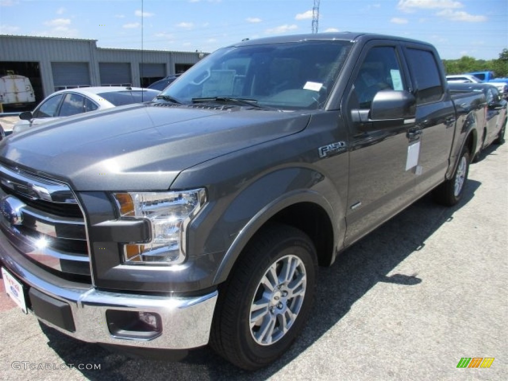2016 F150 Lariat SuperCrew - Magnetic / Black photo #2