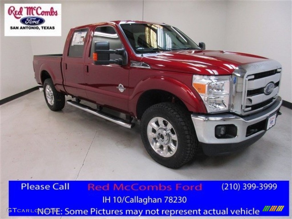 2016 F250 Super Duty Lariat Crew Cab 4x4 - Ruby Red Metallic / Black photo #1
