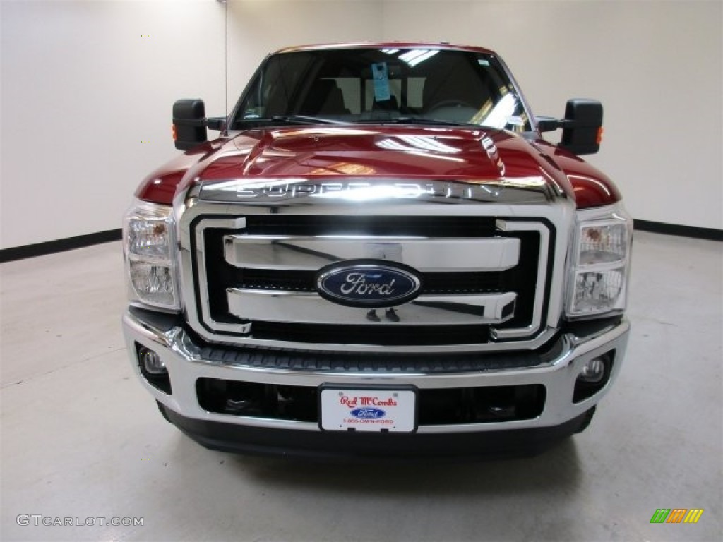 2016 F250 Super Duty Lariat Crew Cab 4x4 - Ruby Red Metallic / Black photo #2