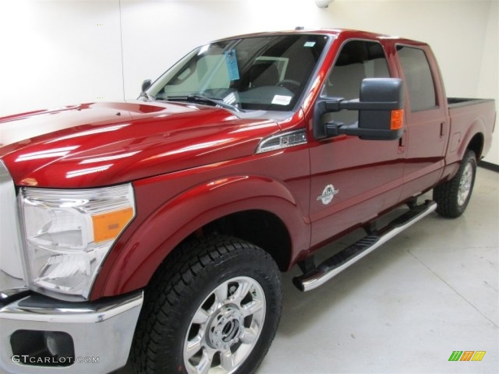 2016 F250 Super Duty Lariat Crew Cab 4x4 - Ruby Red Metallic / Black photo #3