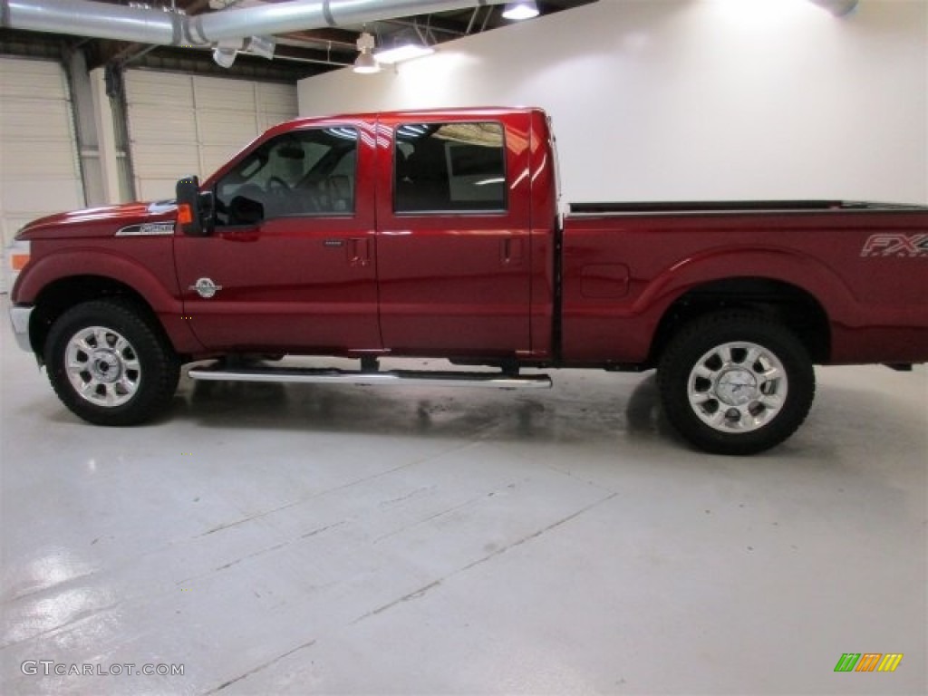 2016 F250 Super Duty Lariat Crew Cab 4x4 - Ruby Red Metallic / Black photo #4