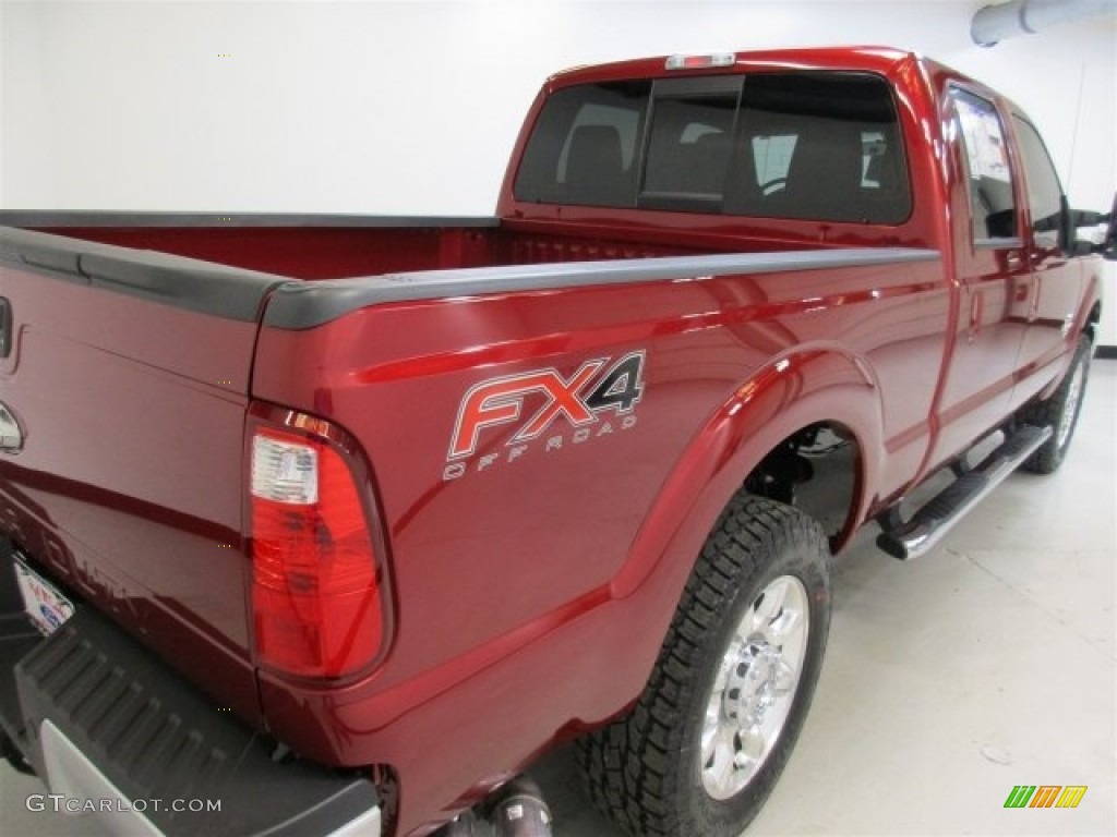 2016 F250 Super Duty Lariat Crew Cab 4x4 - Ruby Red Metallic / Black photo #7