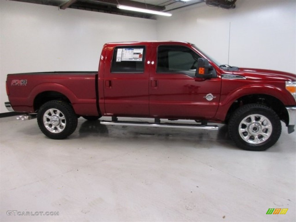 2016 F250 Super Duty Lariat Crew Cab 4x4 - Ruby Red Metallic / Black photo #8