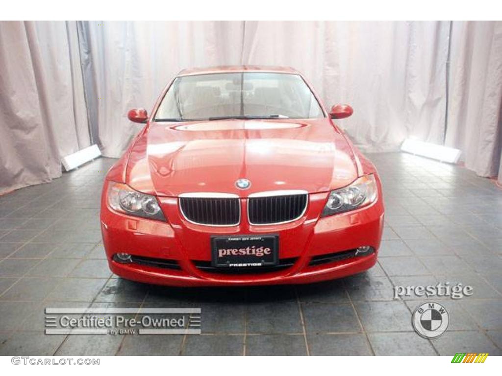 2007 3 Series 328xi Sedan - Crimson Red / Grey photo #6