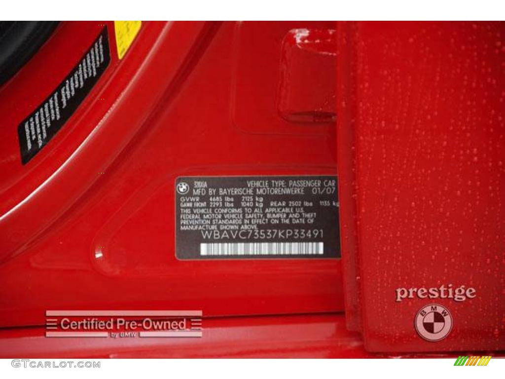 2007 3 Series 328xi Sedan - Crimson Red / Grey photo #10