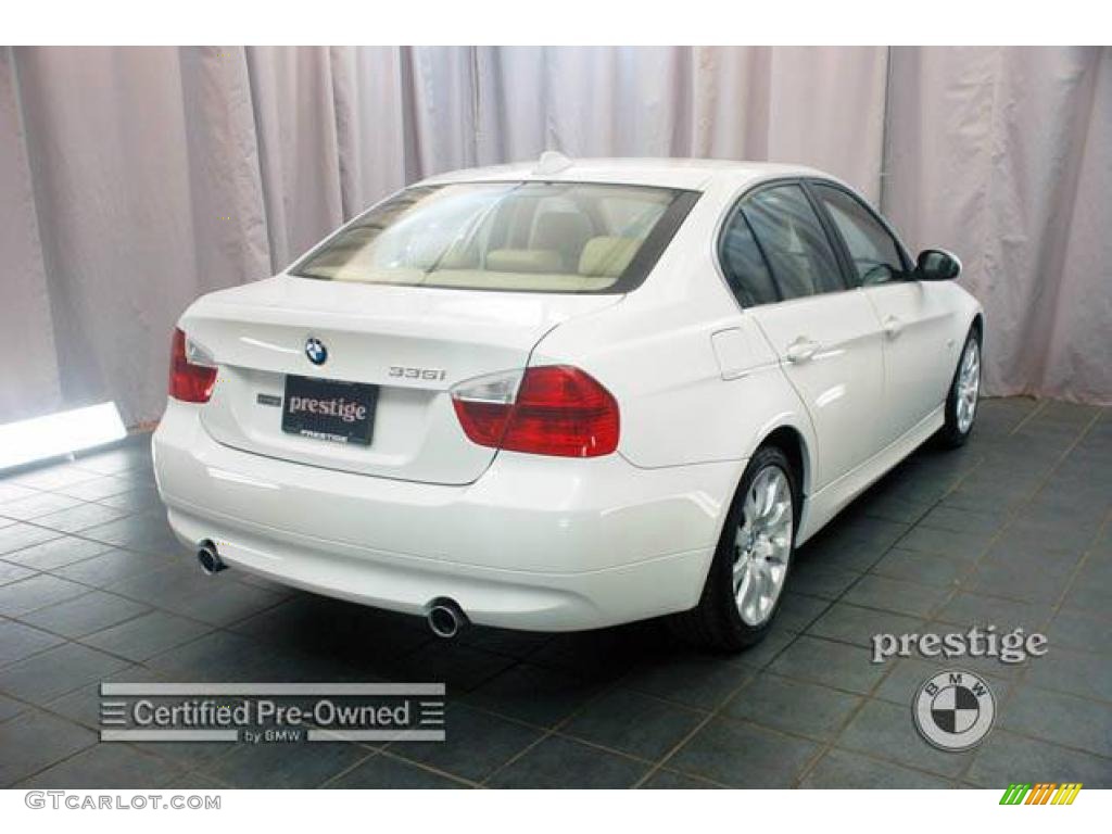 2007 3 Series 335i Sedan - Alpine White / Beige photo #5