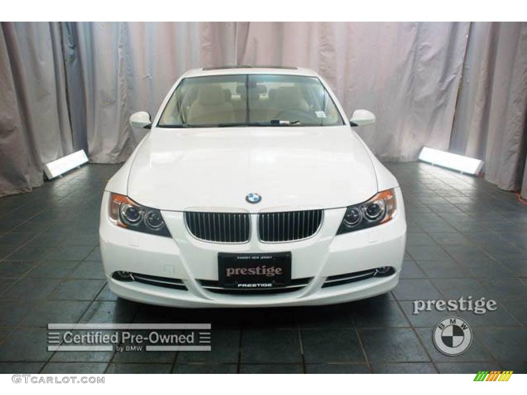 2007 3 Series 335i Sedan - Alpine White / Beige photo #6