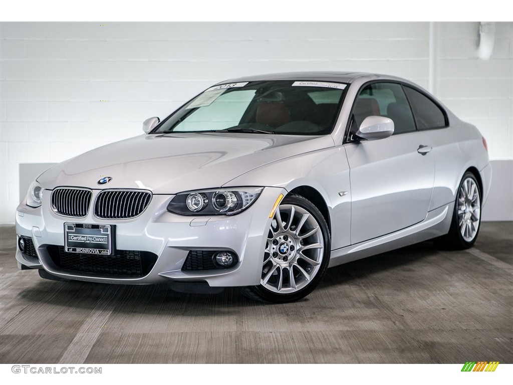 2013 3 Series 328i Coupe - Titanium Silver Metallic / Coral Red/Black photo #14