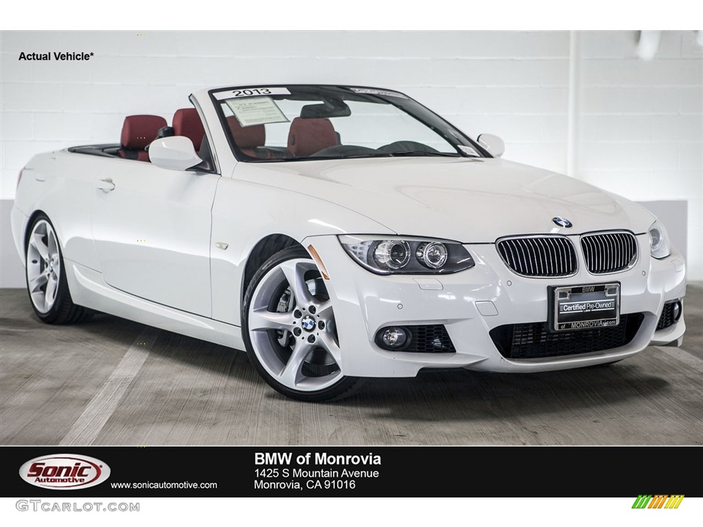 2013 3 Series 335i Convertible - Alpine White / Coral Red/Black photo #1