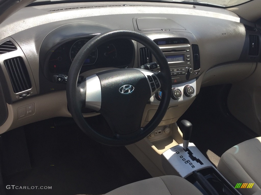 2009 Elantra GLS Sedan - Captiva White / Beige photo #9