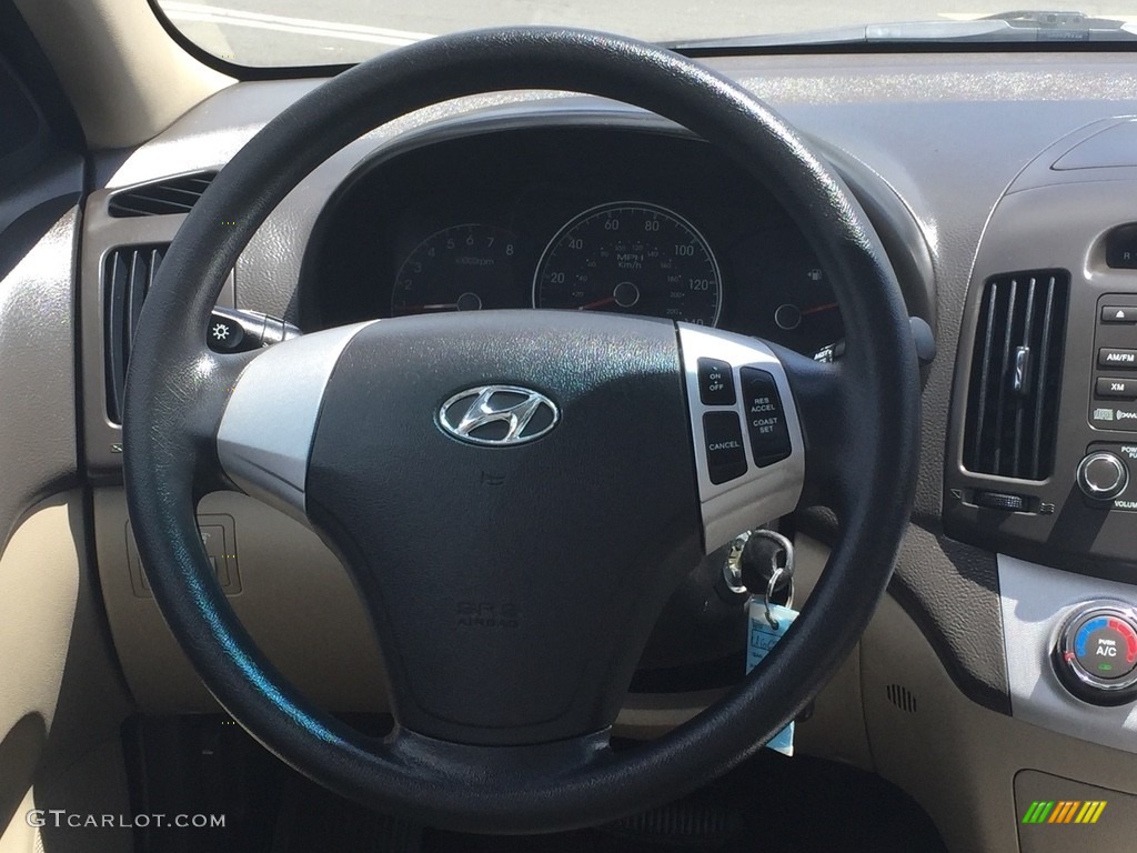 2009 Elantra GLS Sedan - Captiva White / Beige photo #12