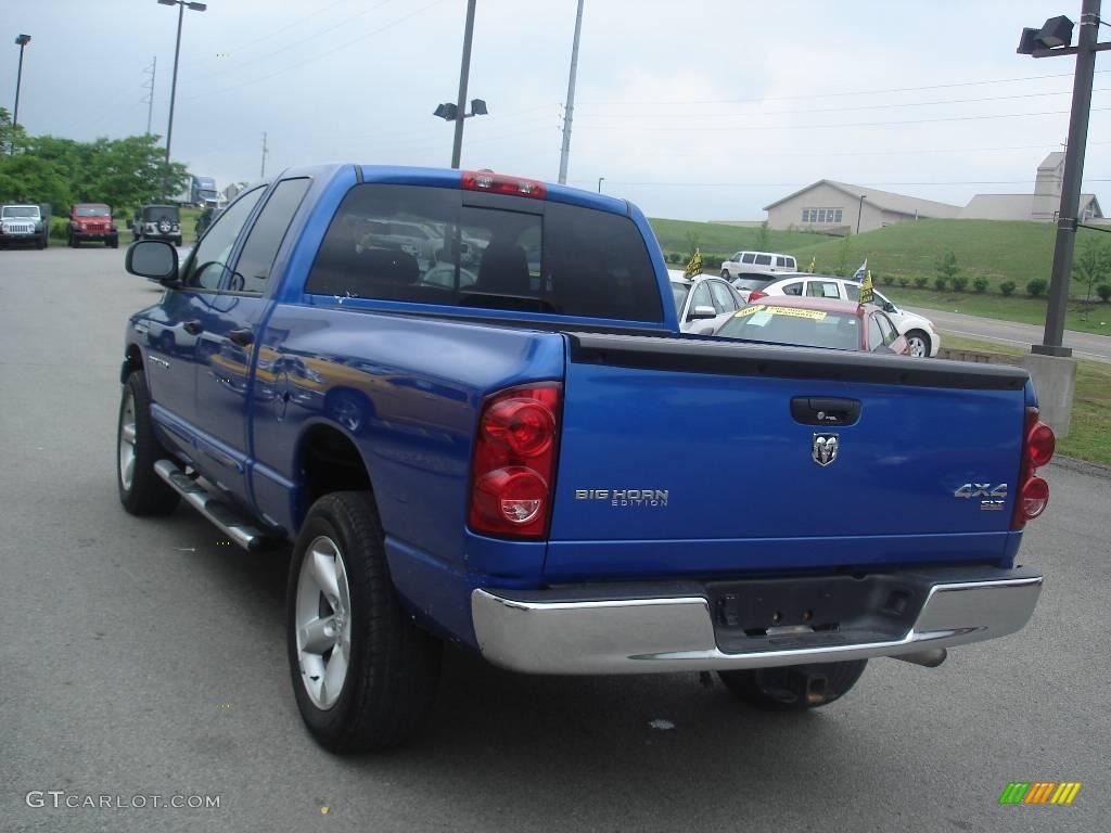 2007 Ram 1500 Big Horn Edition Quad Cab 4x4 - Electric Blue Pearl / Medium Slate Gray photo #4