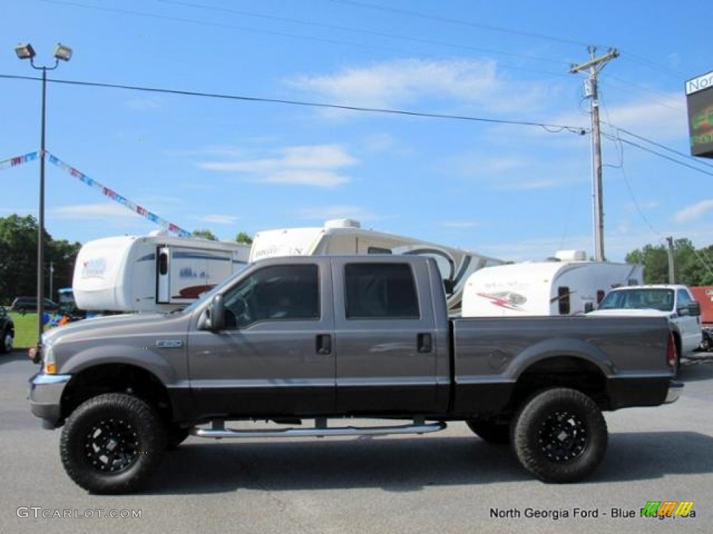 2002 F250 Super Duty Lariat Crew Cab 4x4 - Dark Shadow Grey Metallic / Medium Flint photo #2