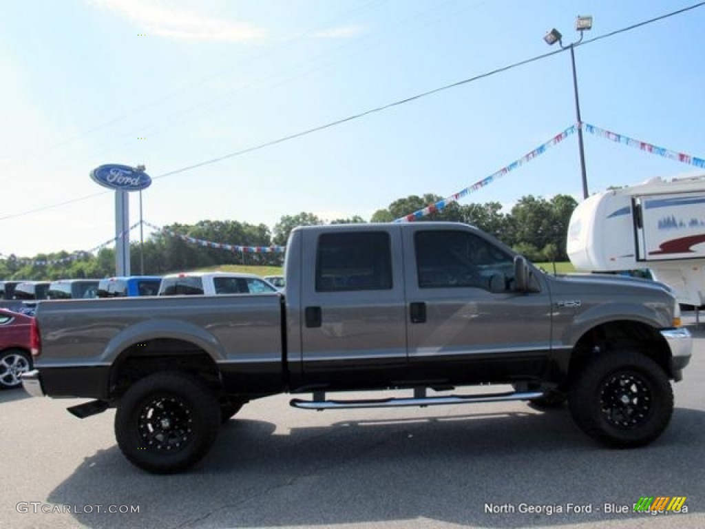 2002 F250 Super Duty Lariat Crew Cab 4x4 - Dark Shadow Grey Metallic / Medium Flint photo #6