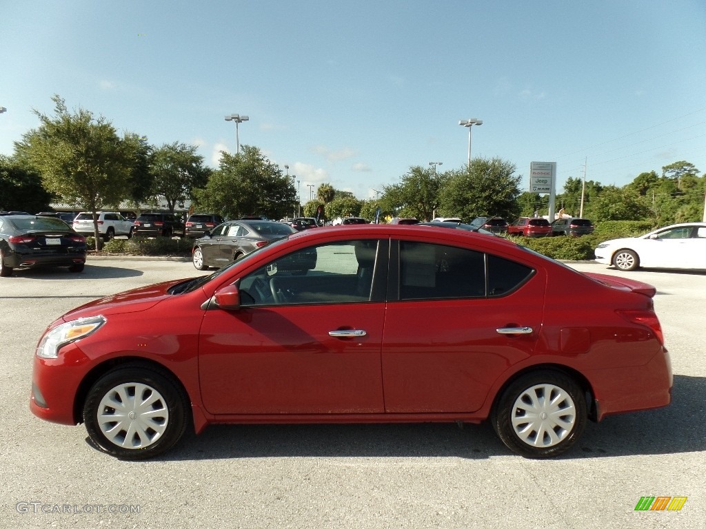 2015 Versa 1.6 SV Sedan - Red Brick / Charcoal photo #2