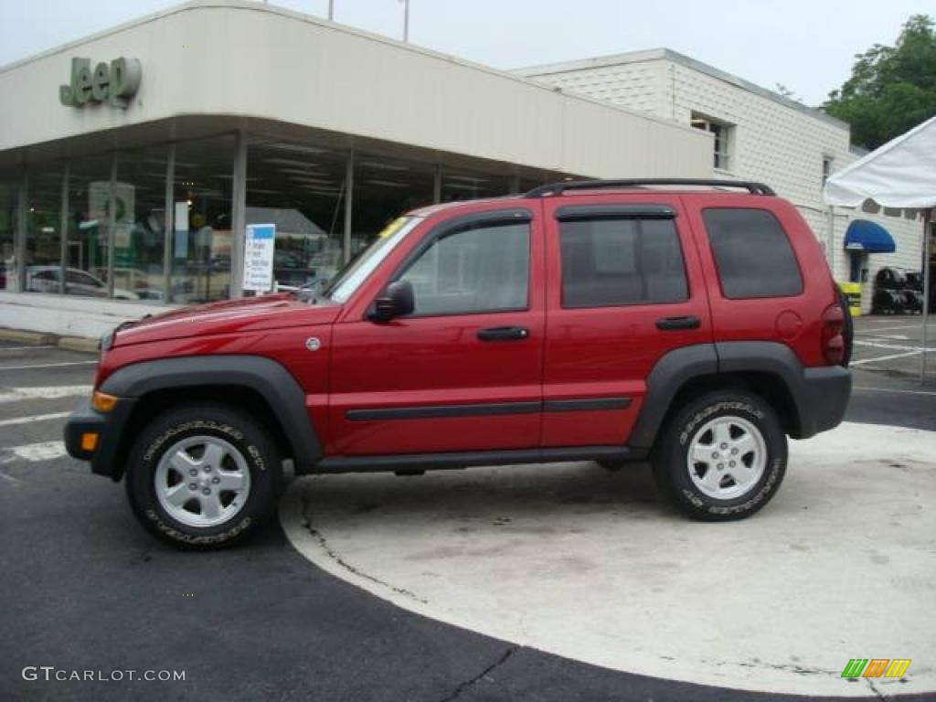 2006 Liberty Sport 4x4 - Inferno Red Pearl / Medium Slate Gray photo #1