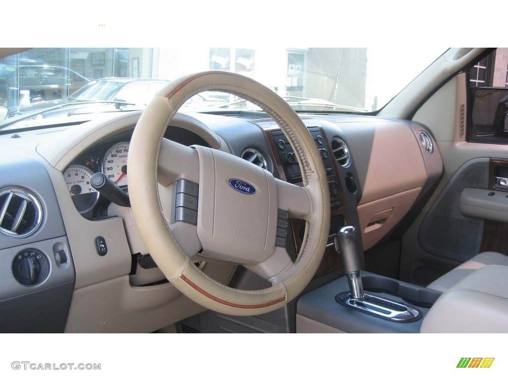 2004 F150 Lariat SuperCab - Oxford White / Tan photo #6