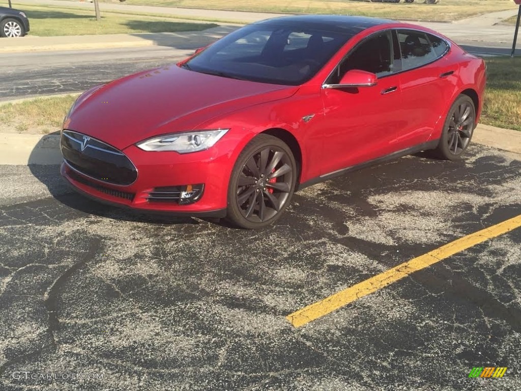 Red Multi-Coat 2014 Tesla Model S P85D Performance Exterior Photo #114560840