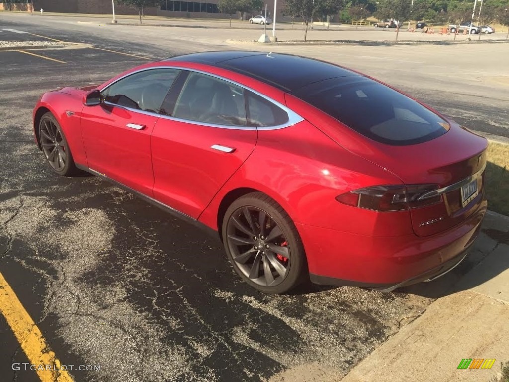 Red Multi-Coat 2014 Tesla Model S P85D Performance Exterior Photo #114560870