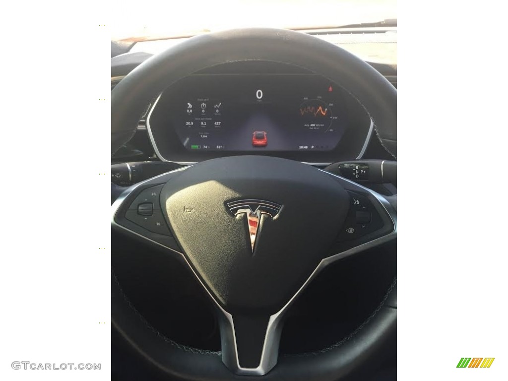 2014 Model S P85D Performance - Red Multi-Coat / Black photo #13