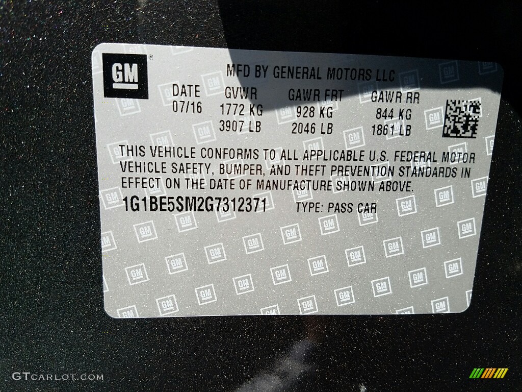 2016 Cruze LT Sedan - Tungsten Metallic / Jet Black photo #10