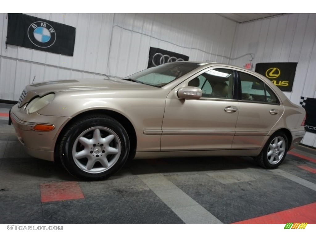 2003 C 240 Sedan - Desert Silver Metallic / Java photo #2