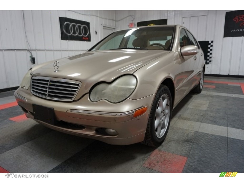 2003 C 240 Sedan - Desert Silver Metallic / Java photo #3