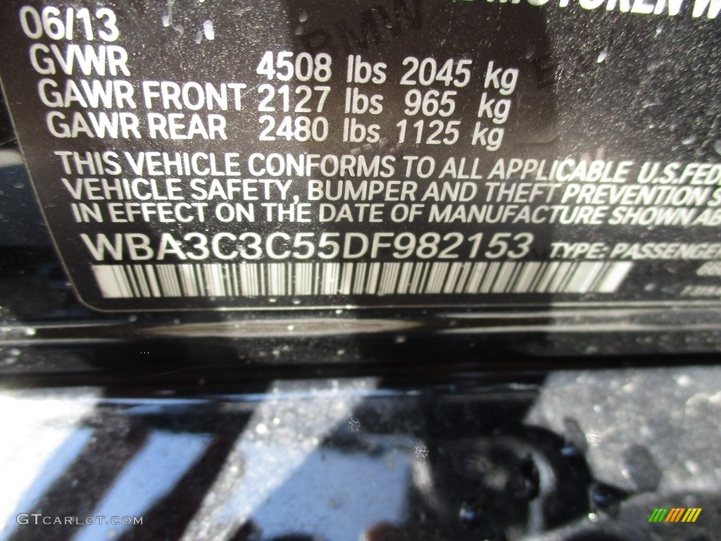 2013 3 Series 320i xDrive Sedan - Jet Black / Black photo #19