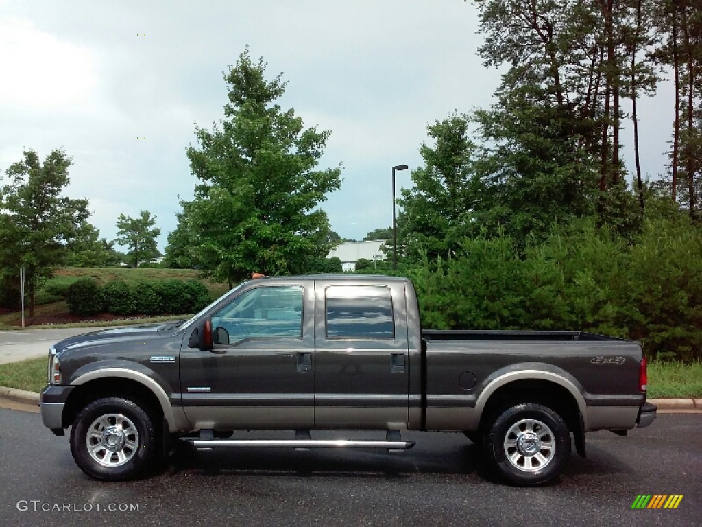 2006 F250 Super Duty Lariat Crew Cab 4x4 - Dark Stone Metallic / Tan photo #1