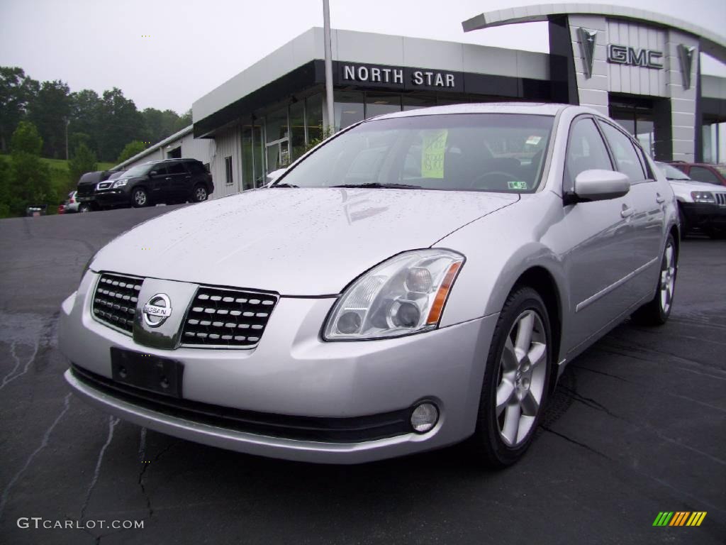 2004 Maxima 3.5 SE - Liquid Silver Metallic / Black photo #1