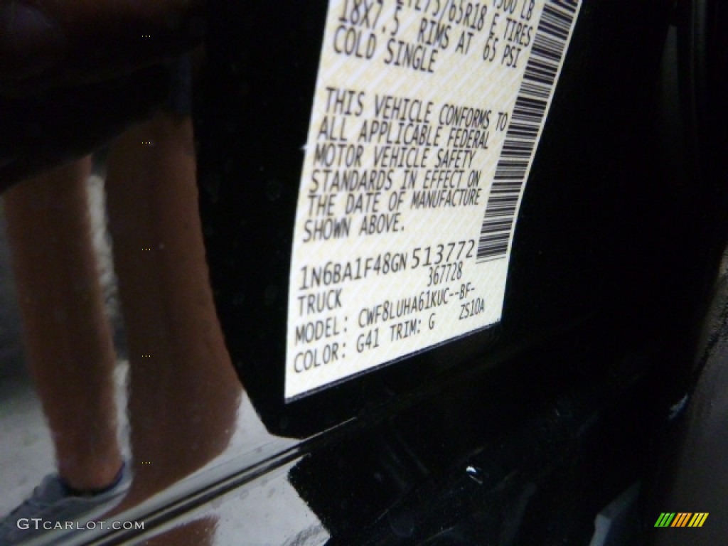 2016 Nissan TITAN XD PRO-4X Crew Cab 4x4 Color Code Photos