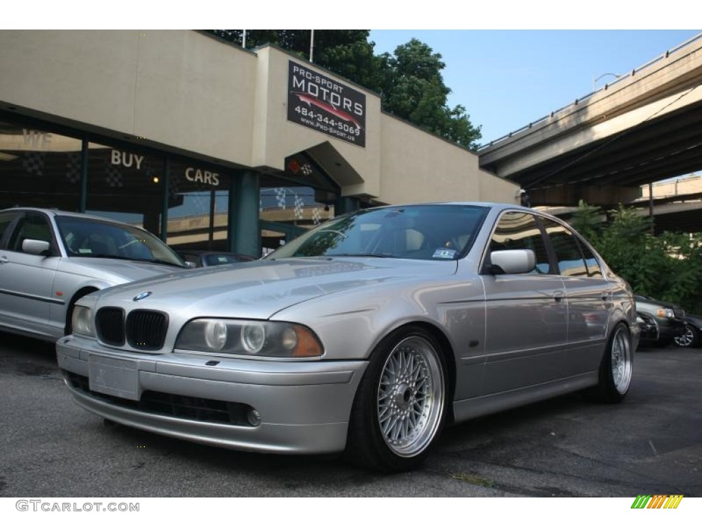 2002 5 Series 530i Sedan - Titanium Silver Metallic / Black photo #1