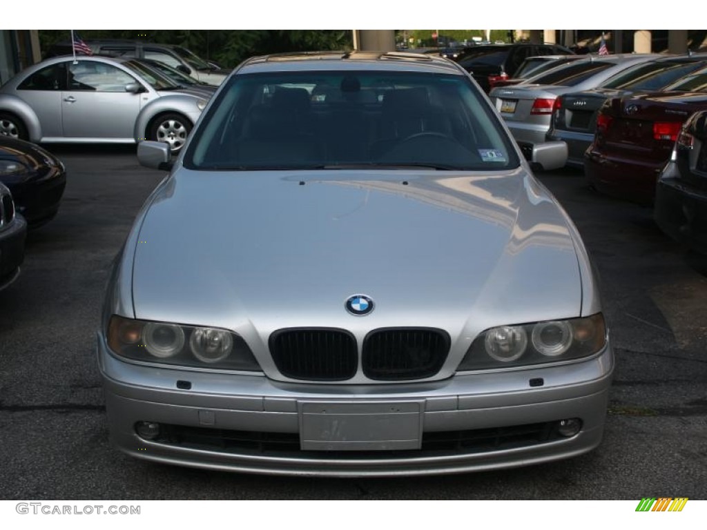 2002 5 Series 530i Sedan - Titanium Silver Metallic / Black photo #2