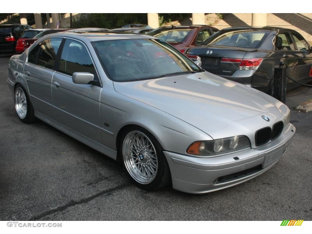 2002 5 Series 530i Sedan - Titanium Silver Metallic / Black photo #4